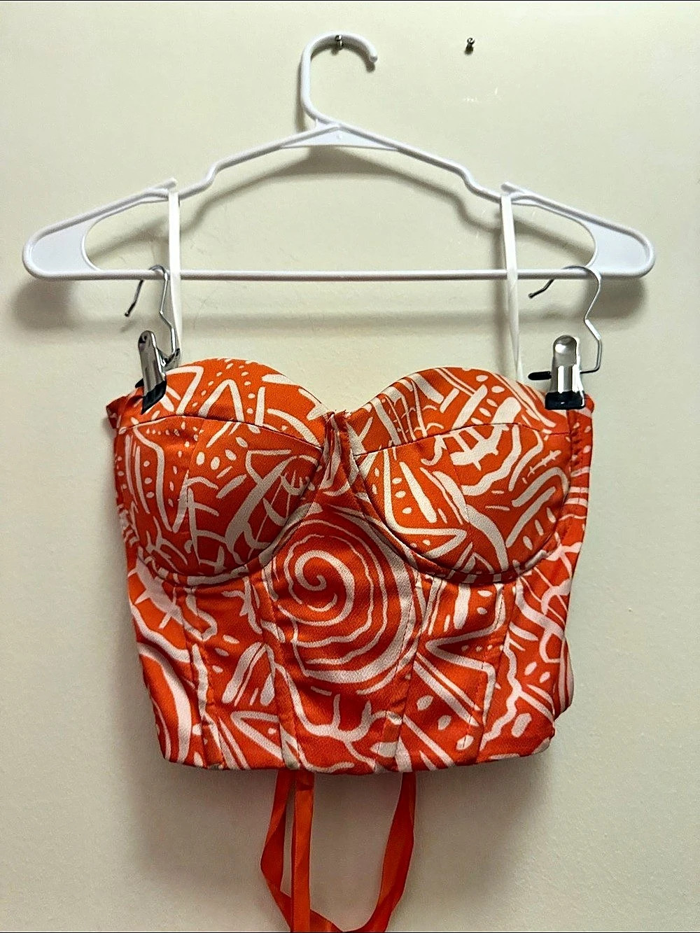 SHIEIN Abstract Print Bikini Top Size Medium Like New